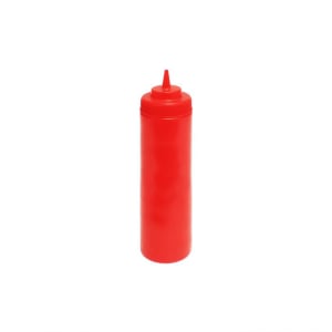 438-PLTHSB024RW 24 oz Wide Mouth Squeeze Bottle - Plastic, Red