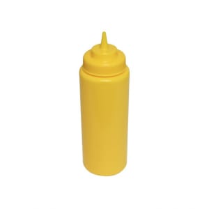 438-PLTHSB032YW 32 oz Wide Mouth Squeeze Bottle - Plastic, Yellow