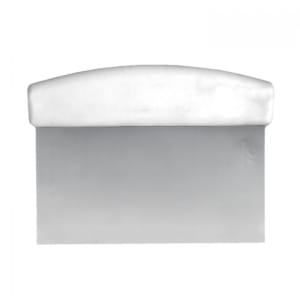 438-SLDS060P Dough Cutter/Scraper w/ White Plastic Handle - 6" x 4", Stainless Steel