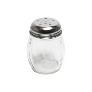 438-GLTWCS006P 6 oz Cheese Shaker w/ Perforated Top, Glass/Stainless