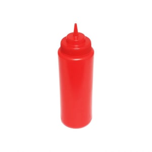 438-PLTHSB032RW 32 oz Wide Mouth Squeeze Bottle - Plastic, Red
