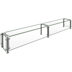 042-ED2008412 Full Service Mounted Food Shield - 84" x 12" x 18", Glass/Stainless Steel