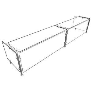 042-EP1108418 Full Service Mounted Food Shield - 84" x 18" x 18", Glass/Stainless Steel