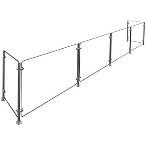 042-EP5132 Full Service Mounted Food Shield - 132" x 18" x 25", Glass/Stainless Steel