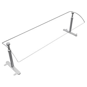 042-EP95060 60" Portable Food Shield - Free-Standing, Adjustable, Acrylic/Stainless Steel