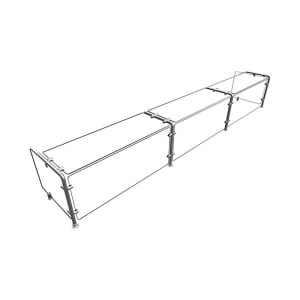 042-EP1110818 Full Service Mounted Food Shield - 108" x 18" x 18", Glass/Stainless Steel