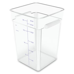 028-1195607 22 qt Square Food Storage Container - Polycarbonate, Clear