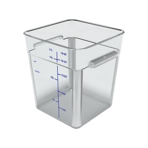 028-11955AF07 18 qt Square Food Storage Container - Polycarbonate, Clear