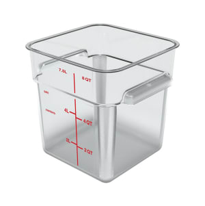 028-11953AF07 8 qt Square Food Storage Container - Polycarbonate, Clear