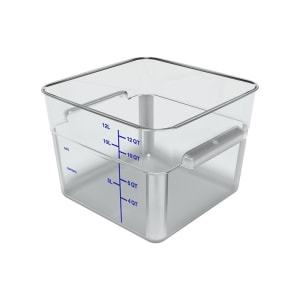 028-11954AF07 12 qt Square Food Storage Container - Polycarbonate, Clear