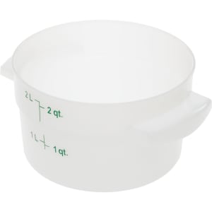 028-1097302 2 qt Round Storage Container - White