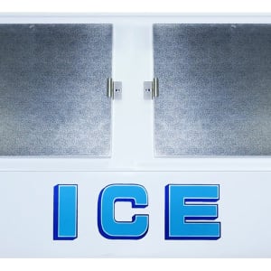 259-VT400AD 70 1/4" Outdoor Slanted Ice Merchandiser w/ (43) 20 lb Bag Capacity - Solid Door...