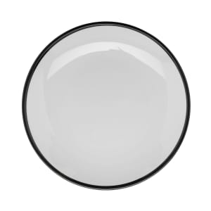 284-CS800WBK 8" Round Melamine Bread/Side Dish Plate, White w/Black Trim