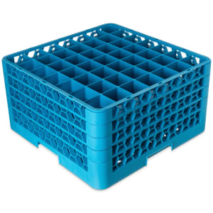 028-RG49414 OptiClean™ Glass Rack w/ (49) Compartments - (4) Extenders, Blue