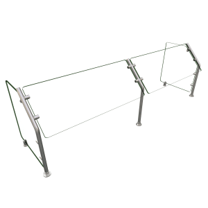042-ES3172 Self Service Mounted Food Shield - 72" x 18" x 22", Glass/Stainless Steel