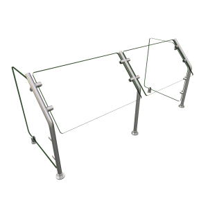 042-ES3148 Self Service Mounted Food Shield - 48" x 18" x 22", Glass/Stainless Steel