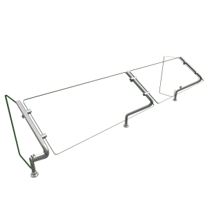 042-ES6772 Self Service Mounted Food Shield - 72" x 20" x 22 9/16", Glass/Stainless Steel
