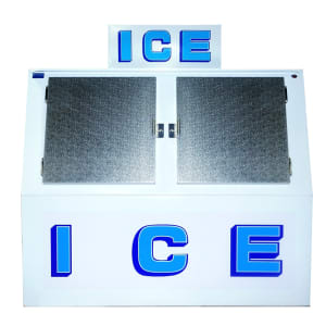 259-600AD 70 1/4" Outdoor Slanted Ice Merchandiser w/ (73) 20 lb Bag Capacity - Solid Door,...