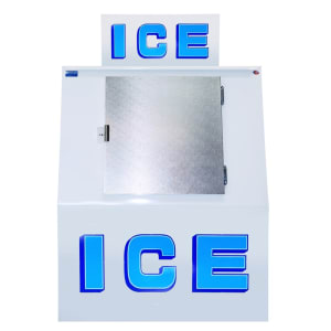 259-380AD 48" Outdoor Slanted Ice Merchandiser w/ (41) 20 lb Bag Capacity - Solid Door, 115v