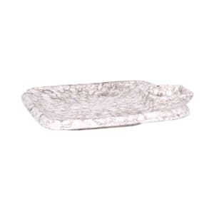 701-B428090BRM 9" x 8" Oval Chip & Dip Plate - Melamine, Brown Marble
