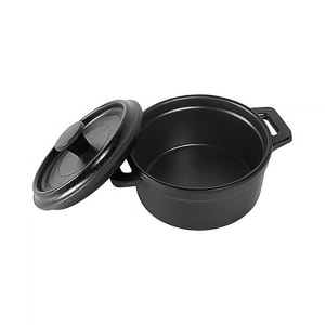 701-JWB63B 20 oz Round Melamine Mini Pot Server w/ Lid, Black