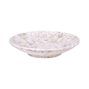 701-B379060BRM 6" Round Melamine Plate, Brown Marble