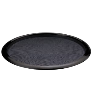 482-TR1614RIBX 16" Round Non Slip Tray w/ Black Rubber Insert - Stainless Steel w/ Black Onyx