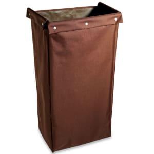 607-HCBFO30BR Polyester Housekeeping Bag w/ Fold Over Top & Snaps - 18"W x 12"D x 30"H, Brown