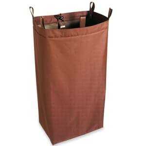 607-HCBLS30BR Polyester Housekeeping Bag w/ Loop Top & Snaps - 18"W x 12"D x 30"H, Brown