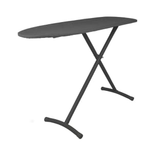 607-IBCL4821 Compact Ironing Board w/ Charcoal Cotton Cover - 48"L x 14"W x 36"H, Black Steel Legs