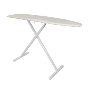 607-PV8258XD Full Size Ironing Board w/ Toast Cotton Cover - 54"L x 14"W x 36"H, White Steel Legs