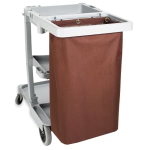 607-RHCBG36BR Polyester Housekeeping Bag w/ Grommets - 17"W x 11"D x 36"H, Brown