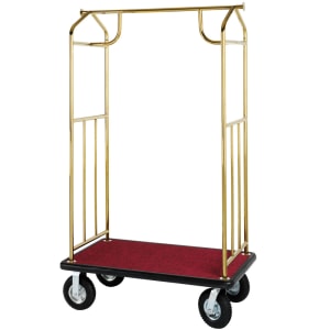 607-XDBCBP6 Luggage Cart w/ Carpeted Deck - 43"L x 25"W x 73"H, Gold
