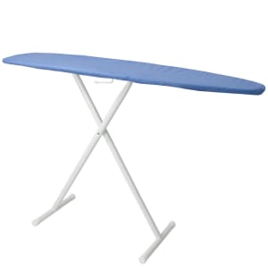 607-IBTACDSF02 Full Size Ironing Board w/ Blue Cotton Cover - 53"L x 14"W x 36"H, White Steel Legs