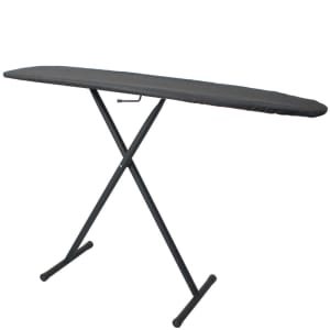 607-IHBCDSF21 Full Size Ironing Board w/ Charcoal Cotton Cover - 53"L x 14"W x 36"H, Black Steel Legs