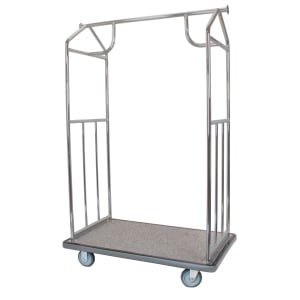607-BCBSGG5 Luggage Cart w/ Carpeted Deck - 43"L x 25"W x 67"H, Silver