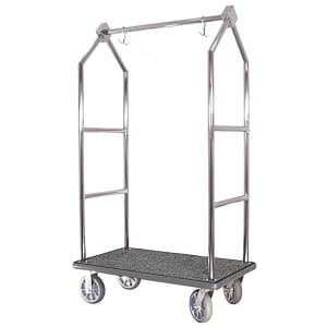 607-BCF105SS Luggage Cart w/ Carpeted Deck - 43"L x 25"W x 75"H