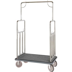 607-BCF107SS Luggage Cart w/ Carpeted Deck - 43"L x 25"W x 75"H