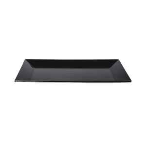 701-M1018RCB 18 3/8" x 10" Rectangular Wave Platter - Melamine, Black