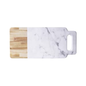 701-M715RCMAWC Rectangular Sierra Serving Board - 15" x 7", Melamine, Faux Alder Wood/Carrera Marble