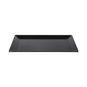 701-M914RCB 13 3/4" x 9" Rectangular Wave Platter - Melamine, Black