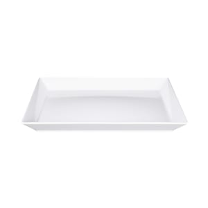 701-M1512BW 15" x 12" Rectangular Stratus Trays Serving Platter - Melamine, White