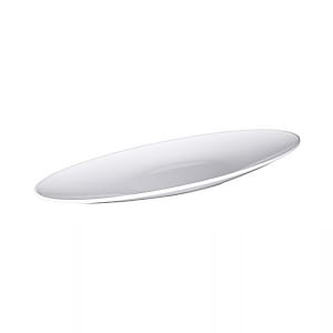 701-M249SPNW 24" x 9" Oval Moderne Salmon Platter - Melamine, White