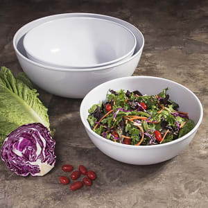 701-M925R5NW 3 3/4 qt Round Melamine Serving Bowl, White
