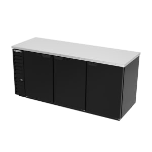 118-BB78HC1B 79" Bar Refrigerator - 3 Swinging Solid Doors, Black, 115v