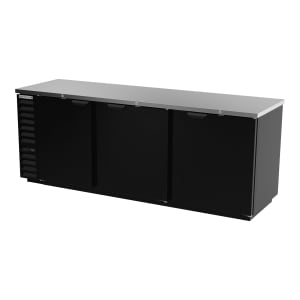 118-BB94HC1B 95" Bar Refrigerator - 3 Swinging Solid Doors, Black, 115v