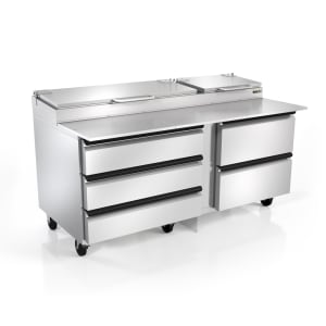 Silver King SKPS8 115V 8 Pan Refrigerated Countertop Food Prep