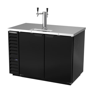 118-DD50HC1B 50 1/2" Kegerator Beer Dispenser w/ (2) Keg Capacity - (1) Column, Black, 115v