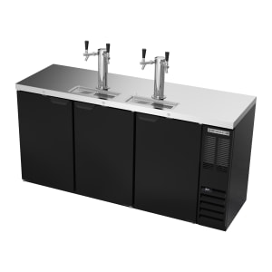 118-DD72HC1B 72" Kegerator Beer Dispenser w/ (3) Keg Capacity - (2) Column, Black, 115v