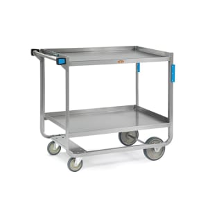 121-938 2 Level Stainless Utility Cart w/ 1000 lb Capacity, Raised Ledges